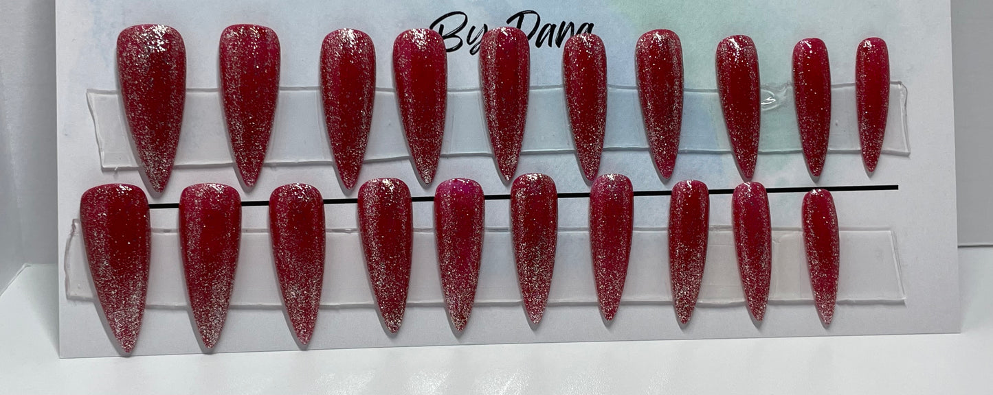 Set of 20 hand painted fun holiday nails.