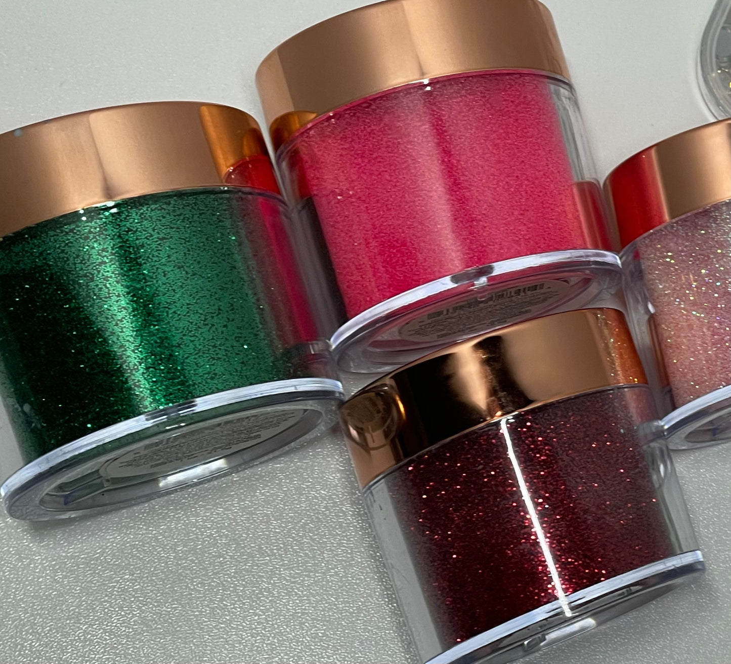 I have so many to choose from, these are my newer glitters from Young Nails. The bottom color is actually a beautiful red.