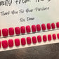 Great active length hand painted reusable press-on nails. Medium pink that are short square. 