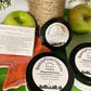 4 oz. of natural homemade whipped soap that you just scoop a small amount and goes a long way. 