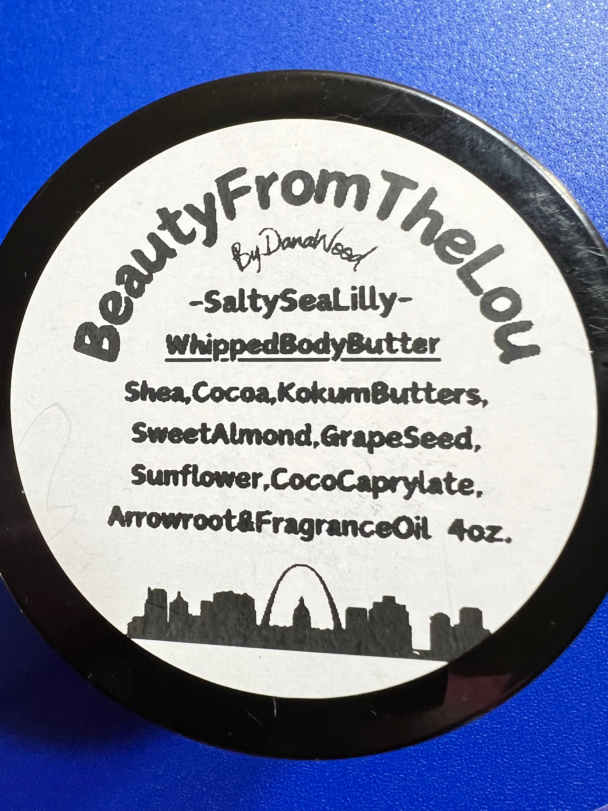 Sustainable All natural and organic hand whipped body butter with a fresh and floral scent of sea salt and lillies.