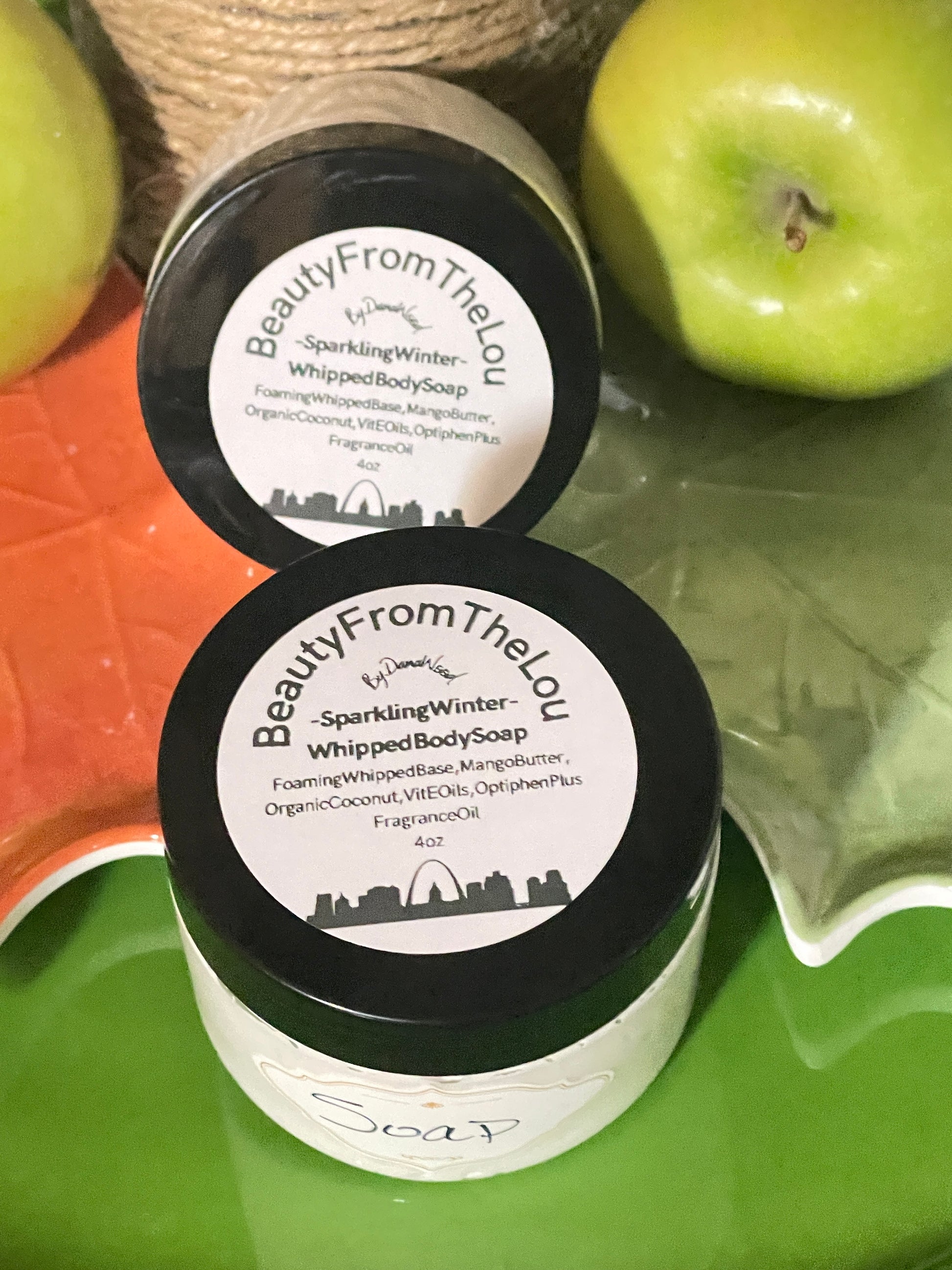 4oz. of natural Foaming whipped buttery soap with the luxury feel.