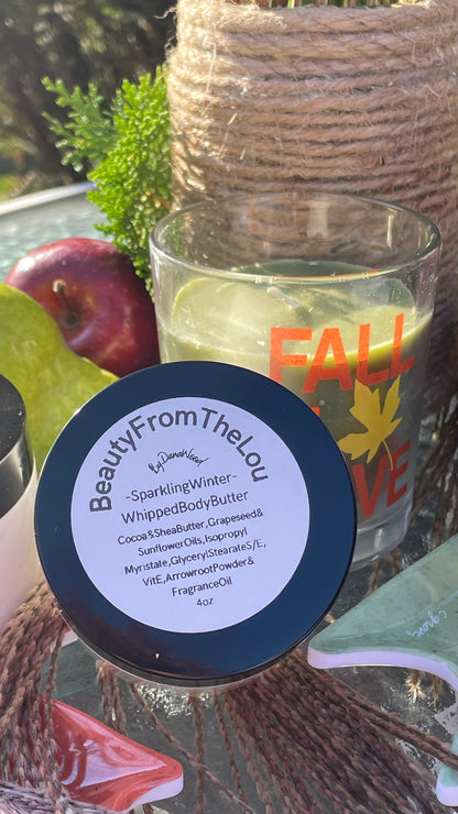 All natural and organic homemade hand whipped  sustainable body butters in 4 oz jar.