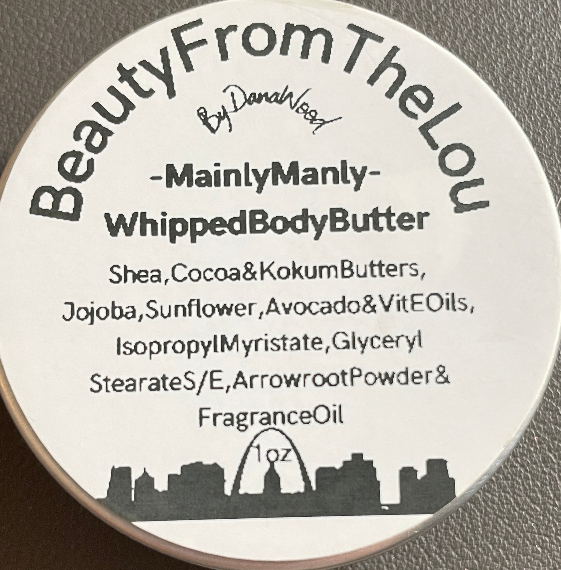 Sustainable and All natural body butter in a 1 oz tin. 
