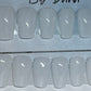 Professionally hand painted set of 30 Milky White Nails.