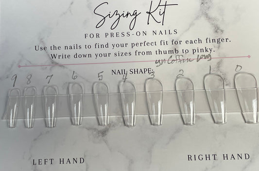 Young Nail-Long Coffin sizing kit.