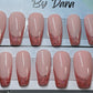 Professionally hand painted pink french set of 24 nails.