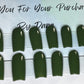 This Hand painted color is great for the holidays or for the fall and winter. There are 20 of the dark green and 4 additional accents so you can put them away and just wear them for Christmas. It's a forest green or maybe an evergreen shade. 